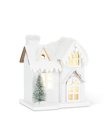Small Snowy House with LED Lights Gifts