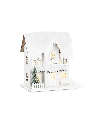 Small Snowy Toy Shop with LED Lights Gifts