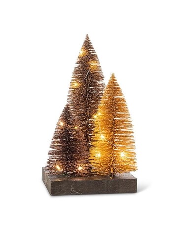 Glitter LED Trees on Square Base Gifts