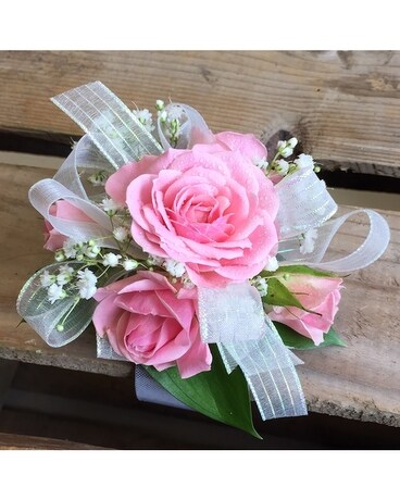 Pink Spray Rose Wrist Corsage Corsage