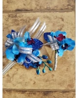 Blue Corsage & Bout size,  inches height and  inches wide.