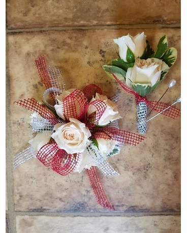 Wristlet and Bout Flower Arrangement