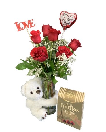 I Love U Beary Much Flower Arrangement