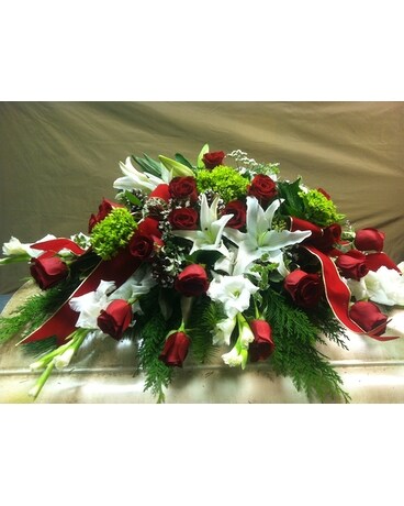 Winter Wonderland Casket Flower Arrangement