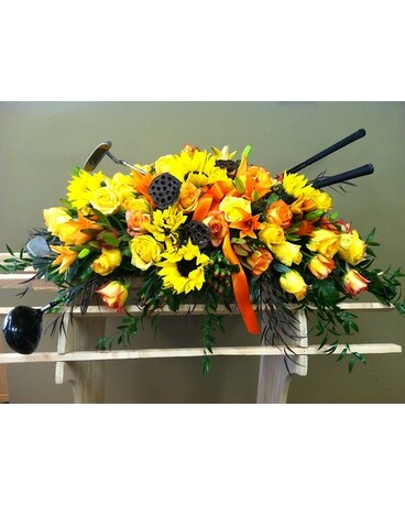 Golfer Sunrise Tribute Flower Arrangement