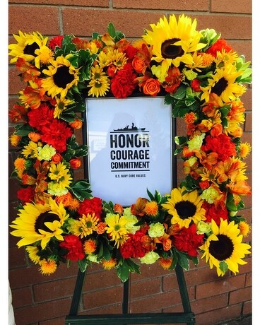 Golden Harvest Frame Flower Arrangement