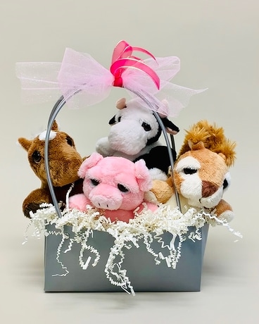 Sweetheart Cuddle Critter Gift Set Flower Arrangement