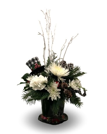 Hats Off to Christmas Flower Arrangement