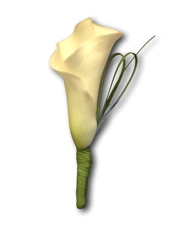 White Calla Boutonniere Flower Arrangement