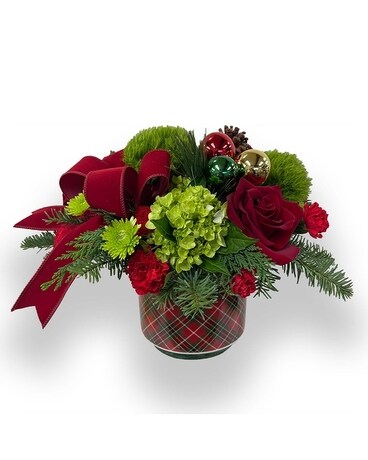 Plaid Tidings Flower Arrangement