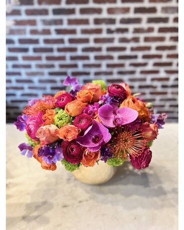 Amber Light Flower Arrangement