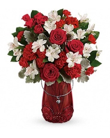 Teleflora's Red Haute Bouquet Flower Arrangement