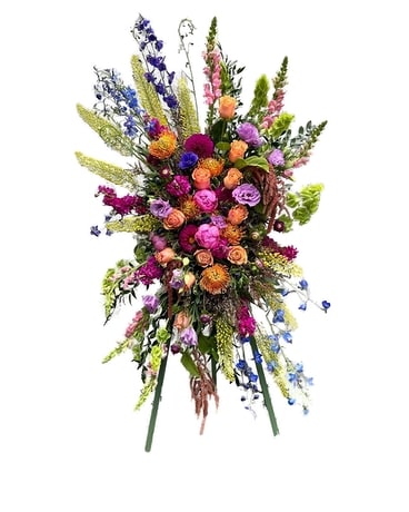 Designers Choice Standing Spray Sympathy Arrangement