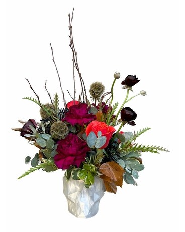 Skull full of beauty Flower Arrangement