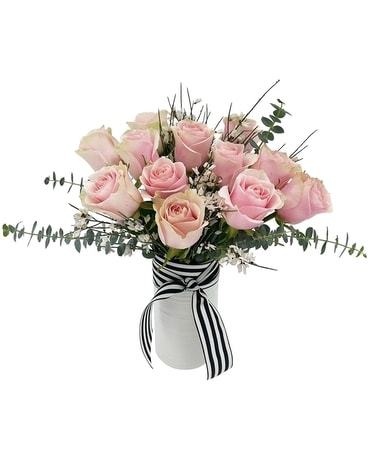 Blushing Roses Flower Arrangement
