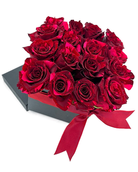 Red Panther Box of Roses Flower Arrangement
