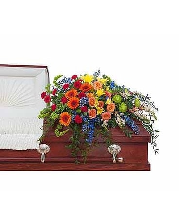 Treasured Celebration Casket Spray Flower Arrangement