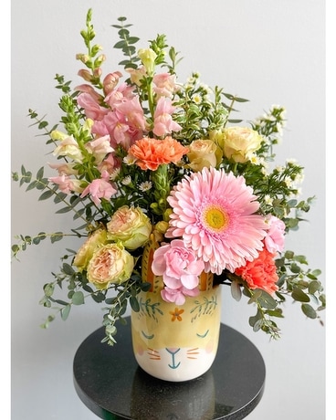 Somebunny Loves You - Pink Flower Arrangement