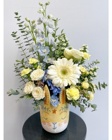 Somebunny Loves You - Blue Flower Arrangement