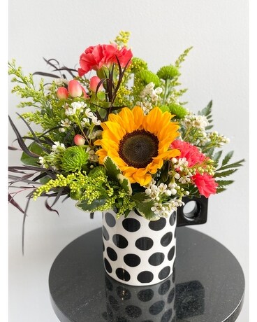 Posies & Polka Dots Flower Arrangement