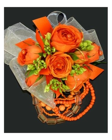 Orange & Green Corsage