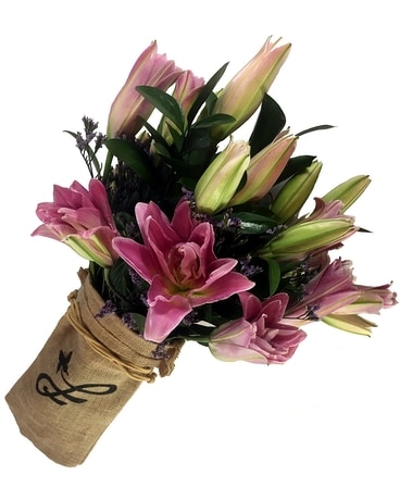 Hand Wrapped Lily Bouquet In Norristown Pa Plaza Flowers