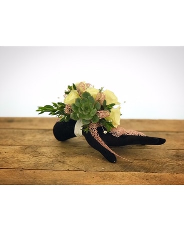 Rose Gold & Succulent Wristlet Flower Arrangement