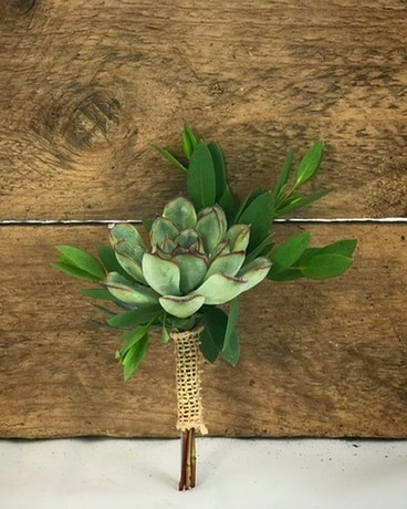 Succulent Boutonniere Flower Arrangement