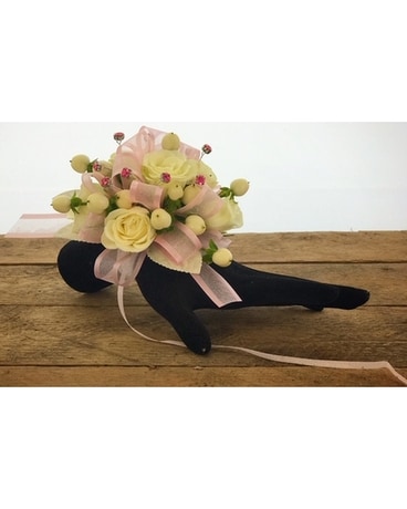Pink and White Wristlet Flower Arrangement