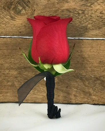 Red Rose Boutonniere Flower Arrangement