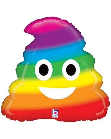 Rainbow Poo Shaped Emoji Balloon Gifts