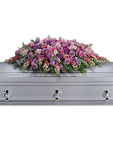 Lavender Tribute Casket Spray Funeral Casket Spray Flowers