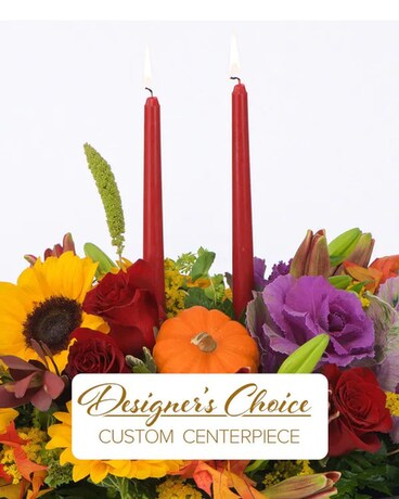 Thanksgiving Designer's Choice Centerpiece Flower Arrangement