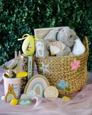 Cottontails & Cotton Candy Easter Basket for Kids Flower Arrangement