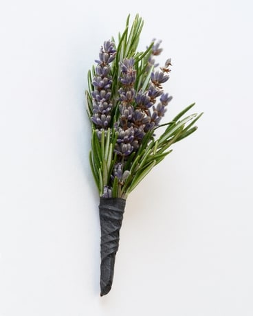 GARY // Lavender Rosemary Boutonniere Flower Arrangement