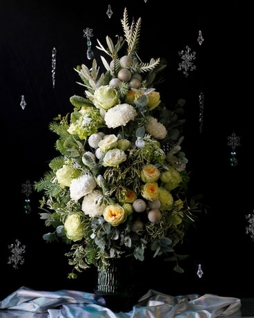 Frosted Florals Blooming Floral Tree Flower Arrangement