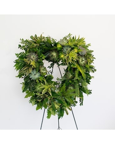 Serenity Heart Wreath Flower Arrangement
