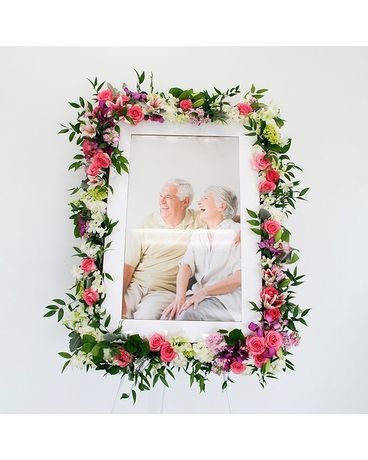 Cherished Memorial Floral Frame Flower Arrangement