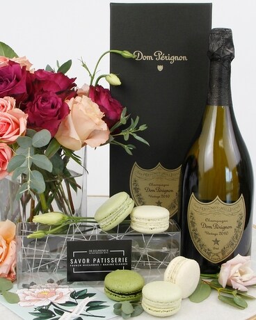 CHEERS TO US // Luxe Anniversary Champagne Package Flower Arrangement