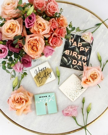 PETAL PARTY // Birthday Flowers & Cookies Set Flower Arrangement