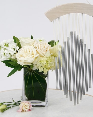 SYMPATHY SONG // Flowers & Windchime Set Flower Arrangement