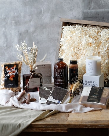 Autumn Spice Bonfire Luxe Crate Gift Basket