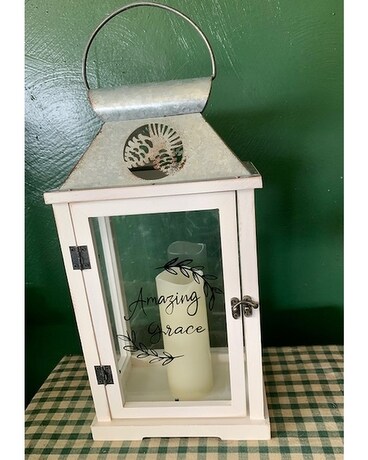 AMAZING GRACE WHITE WOOD LANTERN Gifts