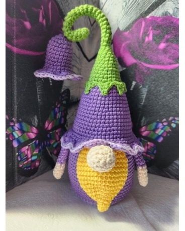 Plumb Gnome size,  inches height and  inches wide.