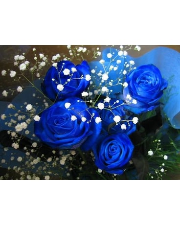 Graduation Presentation  -6 Blue Roses Flower Arrangement