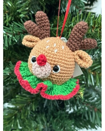 Martina Christmas Ornament Reindeer Flower Arrangement
