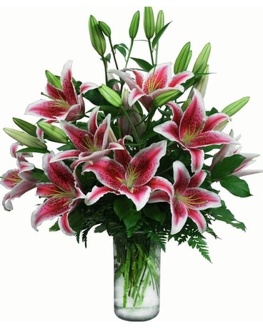 Lily Vase Flower Arrangement
