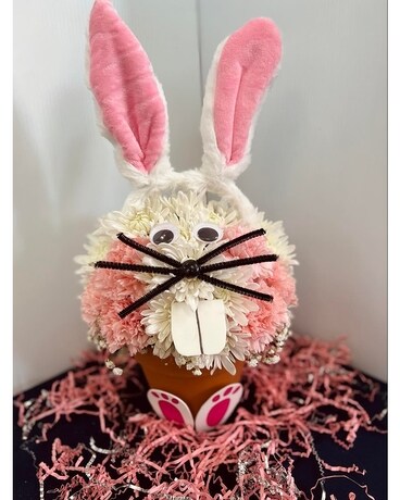Easter Bunny in a Basket Flower Arrangement