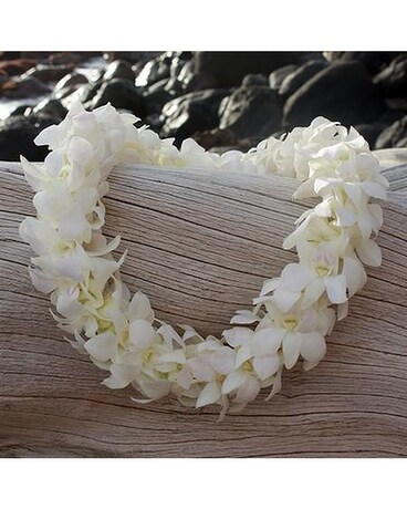 Triple White Orchid Leis Flower Arrangement