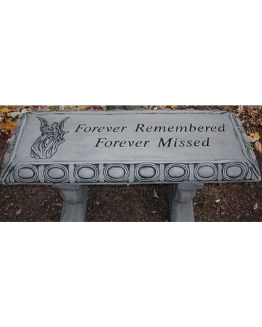 Forever Remembered Bench with Angel Flower Arrangement